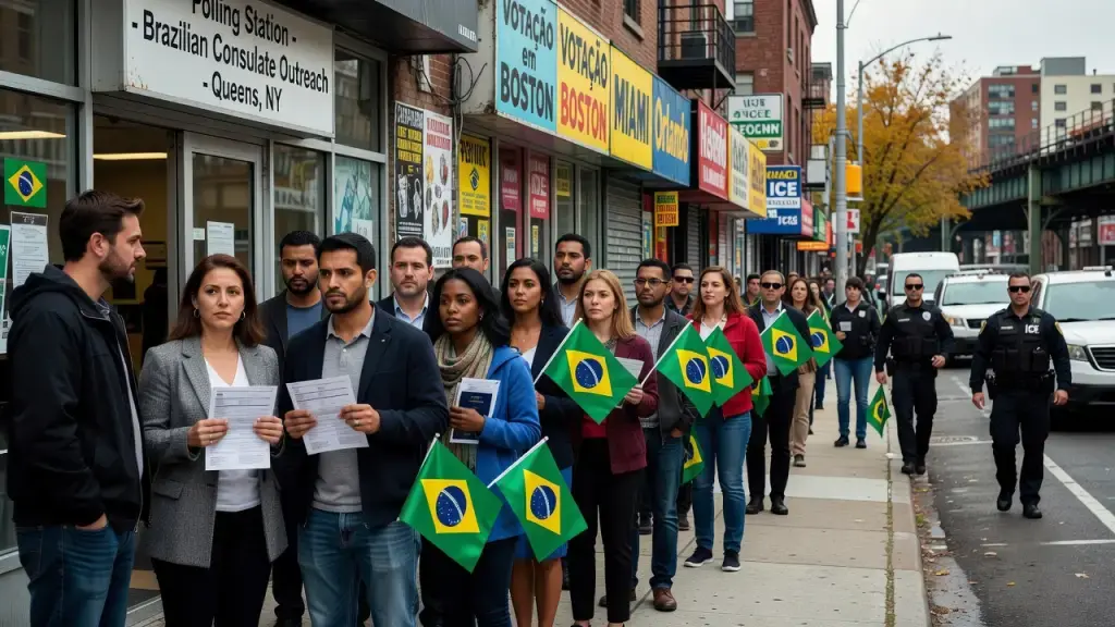 Eleitores brasileiros nos EUA crescem 45%, mas medo do ICE ronda votação